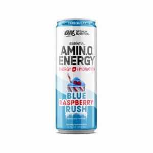 Optimum Nutrition ESSENTIAL AMIN.O. ENERGY+ Electrolytes Sparkling *new* Blue Raspberry Rush 355ml * 12 Cans (12 Servings) Amino Energy Drink | 63580DXWL