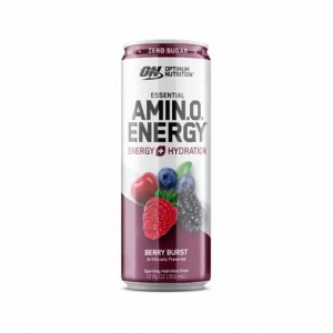 Optimum Nutrition ESSENTIAL AMIN.O. ENERGY+ Electrolytes Sparkling Berry Burst 355ml * 12 Cans (12 Servings) Amino Energy Drink | 36089SEZU