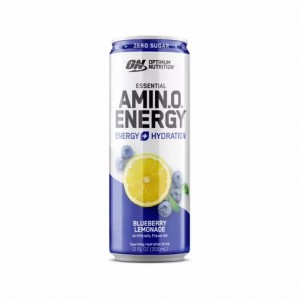 Optimum Nutrition ESSENTIAL AMIN.O. ENERGY+ Electrolytes Sparkling Blueberry Lemonade 355ml * 12 Cans (12 Servings) Amino Energy Drink | 23915TYNC