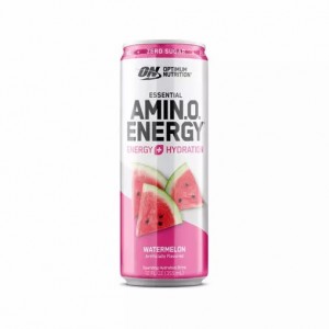 Optimum Nutrition ESSENTIAL AMIN.O. ENERGY+ Electrolytes Sparkling Watermelon 355ml * 12 Cans (12 Servings) Amino Energy Drink | 14289TPXF