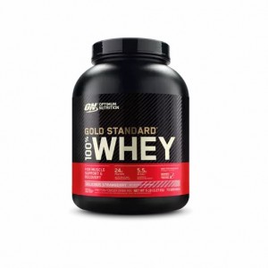 Optimum Nutrition GOLD STANDARD 100% WHEY™ Delicious Strawberry 5 lb (73 Servings) Whey Protein Powder | 48637KCUS