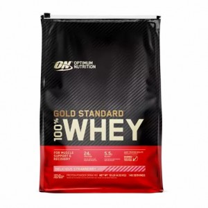Optimum Nutrition GOLD STANDARD 100% WHEY™ Delicious Strawberry 10 lb (146 Servings) Whey Protein Powder | 79318KIPL