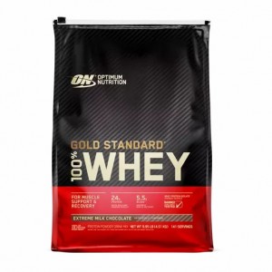 Optimum Nutrition GOLD STANDARD 100% WHEY™ Extreme Milk Chocolate 10 lb (141 Servings) Whey Protein Powder | 86302VBAM