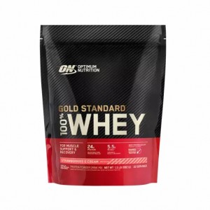 Optimum Nutrition GOLD STANDARD 100% WHEY™ Strawberries & Cream 1.5 lb (22 Servings) Whey Protein Powder | 13065ADWT