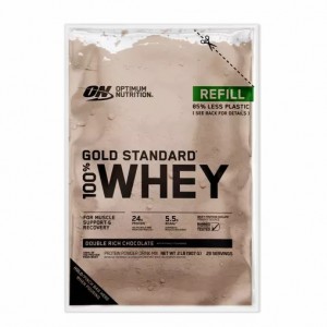 Optimum Nutrition GOLD STANDARD 100% WHEY™ Recyclable Refill Bag Double Rich Chocolate 2 lb (29 Servings) Whey Protein Powder | 60381UJMV