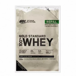 Optimum Nutrition GOLD STANDARD 100% WHEY™ Recyclable Refill Bag Vanilla Ice Cream 2 lb (29 Servings) Whey Protein Powder | 28364ULNX