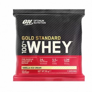 Optimum Nutrition Gold Standard 100% Whey Powder Sachets Vanilla Ice Cream 1 sachet (30 grams) Whey Protein Powder | 98276PBYC