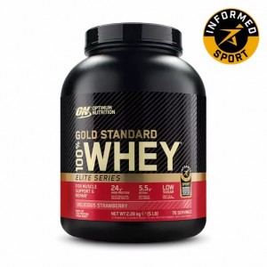 Optimum Nutrition Gold Standard 100% Whey - Elite Series Delicious Strawberry 2.27 kg Whey Protein Powder | 75986DOUM