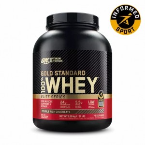 Optimum Nutrition Gold Standard 100% Whey - Elite Series Double Rich Chocolate 2.27 kg (74) Whey Protein Powder | 21647OVMC