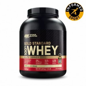 Optimum Nutrition Gold Standard 100% Whey - Elite Series Vanilla Ice Cream 2.27 kg (77) Whey Protein Powder | 25473DWJQ