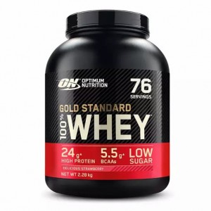 Optimum Nutrition Gold Standard 100% Whey Protein Powder Delicious Strawberry 2.28 kg (76 Servings) Whey Protein Powder | 25014VQDO