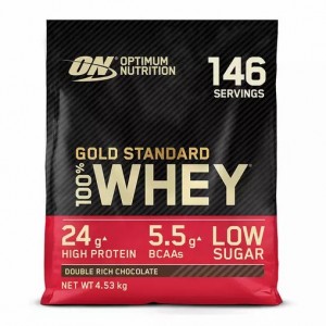 Optimum Nutrition Gold Standard 100% Whey Protein Powder Double Rich Chocolate 4.53 kg (146 Servings) Whey Protein Powder | 32150RLYS