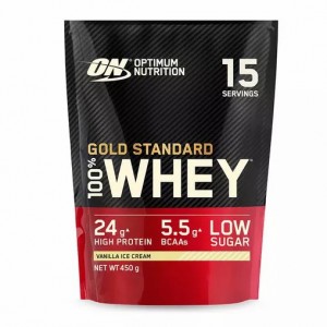 Optimum Nutrition Gold Standard 100% Whey Protein Powder Vanilla Ice Cream 450 grams (15 Shakes) Whey Protein Powder | 48751IMRF