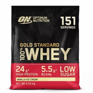Optimum Nutrition Gold Standard 100% Whey Protein Powder Vanilla Ice Cream 4.53 kg (151 Servings) Whey Protein Powder | 40239AXGJ