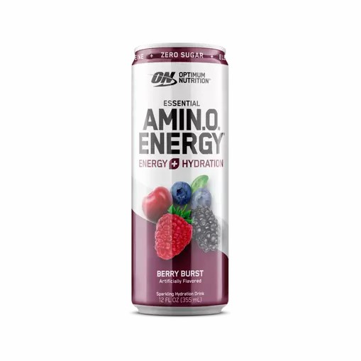Optimum Nutrition ESSENTIAL AMIN.O. ENERGY+ Electrolytes Sparkling Berry Burst 355ml * 12 Cans (12 Servings) Amino Energy Drink | 36089SEZU