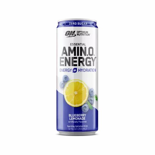Optimum Nutrition ESSENTIAL AMIN.O. ENERGY+ Electrolytes Sparkling Blueberry Lemonade 355ml * 12 Cans (12 Servings) Amino Energy Drink | 23915TYNC