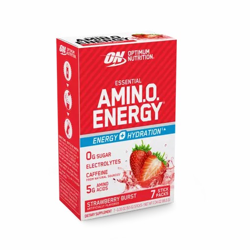 Optimum Nutrition Essential AMIN.O. ENERGY + Electrolytes Strawberry Burst 7 Stick Packs (7 Servings) Amino Energy Electrolytes | 57610FNMZ
