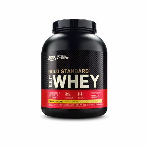 Optimum Nutrition GOLD STANDARD 100% WHEY™ Banana Cream 5 lb (73 Servings) Whey Protein Powder | 38956NKHM