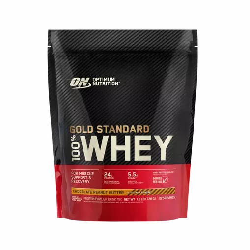 Optimum Nutrition GOLD STANDARD 100% WHEY™ Chocolate Peanut Butter 1.5 lb (22 Servings) Whey Protein Powder | 76384ZMQJ