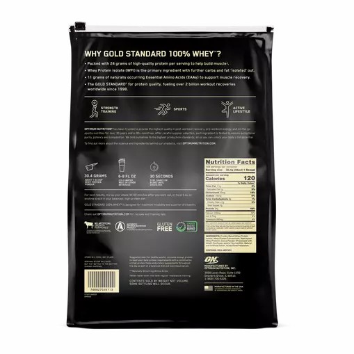 Optimum Nutrition GOLD STANDARD 100% WHEY™ Double Rich Chocolate 10 lb (149 Servings) Whey Protein Powder | 24918SWNR