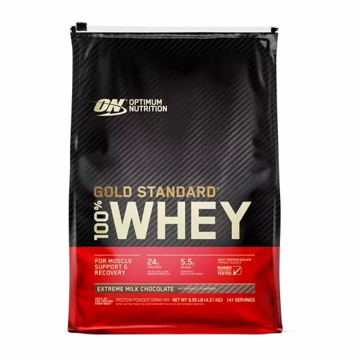 Optimum Nutrition GOLD STANDARD 100% WHEY™ Extreme Milk Chocolate 10 lb (141 Servings) Whey Protein Powder | 86302VBAM