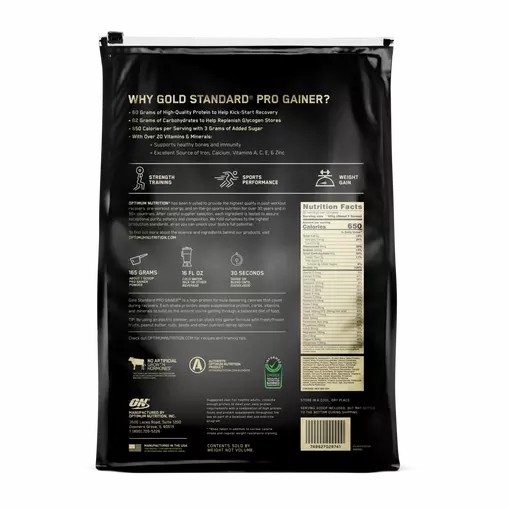 Optimum Nutrition GOLD STANDARD® Pro Gainer Vanilla Custard 10.19 lb (28 Servings) Gold Standard Pro Gainer | 35206HSLC