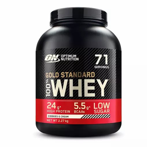 Optimum Nutrition Gold Standard 100% Whey Protein Powder Cookies & Cream 2.27 kg (71 Servings) Whey Protein Powder | 27819VRPJ