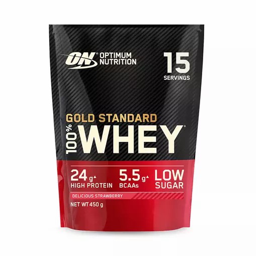 Optimum Nutrition Gold Standard 100% Whey Protein Powder Delicious Strawberry 450 grams (15 Servings) Whey Protein Powder | 47352LFBX