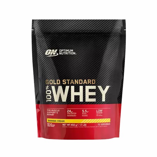 Optimum Nutrition Gold Standard 100% Whey Protein Powder Banana Cream 450 grams (15 Servings) Whey Protein Powder | 41803KIEU