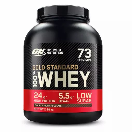 Optimum Nutrition Gold Standard 100% Whey Protein Powder Double Rich Chocolate 2.26 kg (76 Servings) Whey Protein Powder | 10937KNGO