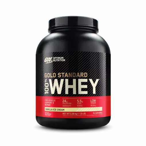 Optimum Nutrition Gold Standard 100% Whey Protein Powder Vanilla Ice Cream 2.28 kg (76 Servings) Whey Protein Powder | 20478GSBT