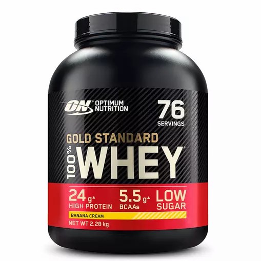 Optimum Nutrition Gold Standard 100% Whey Protein Powder Banana Cream 2.28 kg (76 Servings) Whey Protein Powder | 03247NYVA