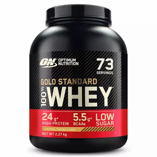 Optimum Nutrition Gold Standard 100% Whey Protein Powder Caramel Toffee Fudge 2.27 kg (73 Servings) Whey Protein Powder | 74195XLAM
