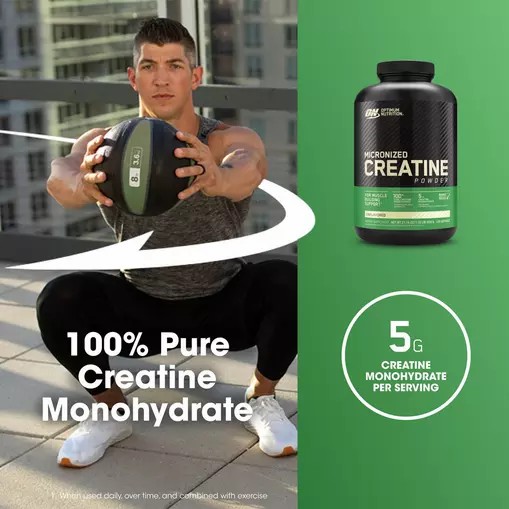 Optimum Nutrition Micronized Creatine Powder Unflavored 1.32 lb (120 Servings) Creatine Powder | 09524HTPJ