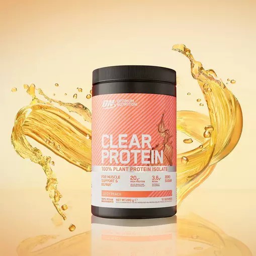 Optimum Nutrition ON Clear Protein 100% Plant Protein Isolate Juicy Peach 280 grams (10 Servings) Plant Protein | 57290DKNB