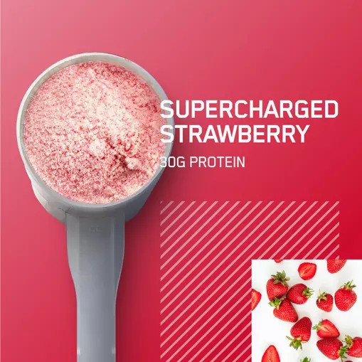 Optimum Nutrition PLATINUM HYDROWHEY™ Supercharged Strawberry 1.76 lb (20 Servings) Whey Protein Powder | 02856BLZM