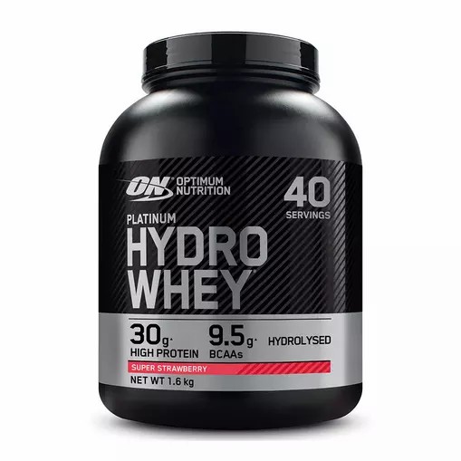 Optimum Nutrition Platinum Hydrowhey Super Strawberry 1.6 kg (40 Servings) Protein Powder | 31247MTZF