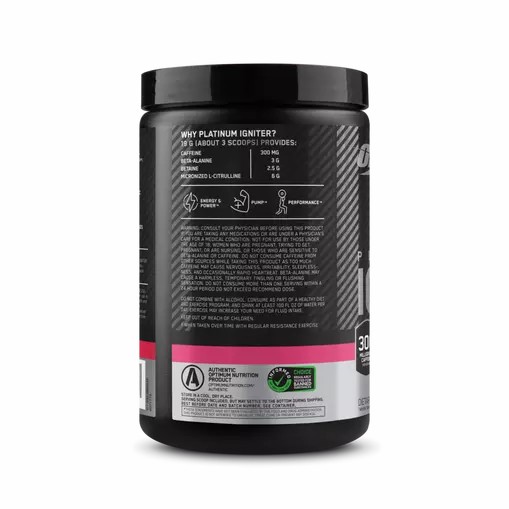 Optimum Nutrition Platinum Igniter Berry Lemonade Blast 0.84 lb (20 Servings) Protein Powder | 82031JQRM