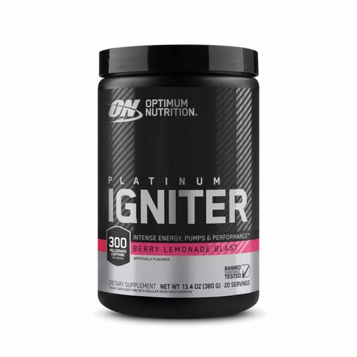 Optimum Nutrition Platinum Igniter Berry Lemonade Blast 0.84 lb (20 Servings) Protein Powder | 82031JQRM