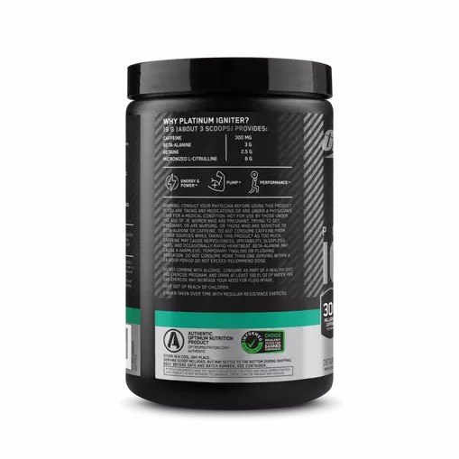 Optimum Nutrition Platinum Igniter Cherry Lime Punch 0.84 lb (20 Servings) Protein Powder | 42956CIKH
