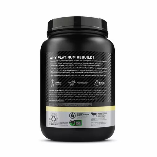 Optimum Nutrition Platinum Rebuild Vanilla Buttercream 1.63 lb (20 Servings) Protein Powder | 02147WPSG