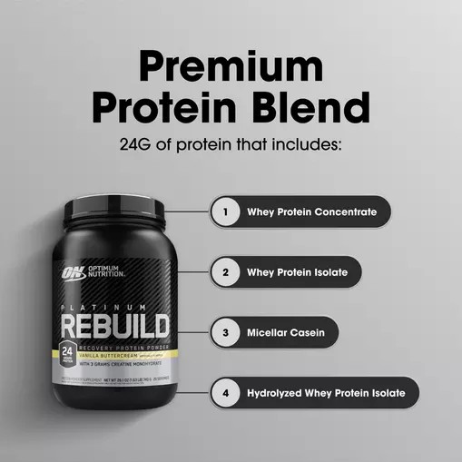 Optimum Nutrition Platinum Rebuild Vanilla Buttercream 1.63 lb (20 Servings) Protein Powder | 02147WPSG