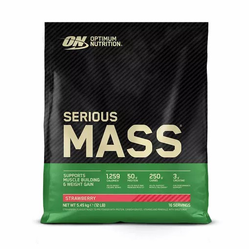 Optimum Nutrition Serious Mass Strawberry 5.45 kg (16 Servings) Serious Mass | 09372VZQS